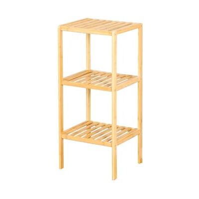 KARAT Bamboe rek Smal rek op standaard voor badkamer slaapkamer woonkamer elegante bloementrap decoratieve bloemenbank 34L x 33D x 80H cm model Iowa (3 niveaus) KARAT Bamboe rek Smal rek op standaard voor badkamer slaapkamer woonkamer elegante bloementrap decoratieve bloemenbank 34L x 33D x 80H cm model Iowa (3 niveaus)