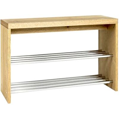 HAKU Möbel 15621 zitbank, eiken, 81 x 30 x 55 cm, verchroomd HAKU Möbel 15621 zitbank, eiken, 81 x 30 x 55 cm, verchroomd