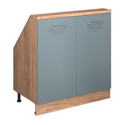 Vicco Rion opbergkast onder helling, blauw/grijs/gouden eiken Vicco Rion opbergkast onder helling, blauw/grijs/gouden eiken