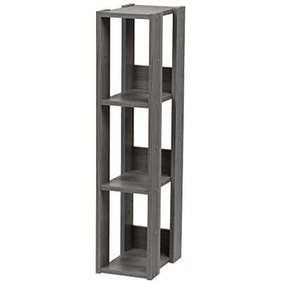 Iris Ohyama , Boekenkast met 3 niveaus, planken verstelbaar om de 14 cm, stabiel, industrieel, wasruimte, woonkamer, entree, slaapkamer, kantoor Open Wood Rack OWR-200 Eiken grijs Iris Ohyama , Boekenkast met 3 niveaus, planken verstelbaar om de 14 cm, stabiel, industrieel, wasruimte, woonkamer, entree, slaapkamer, kantoor Open Wood Rack OWR-200 Eiken grijs