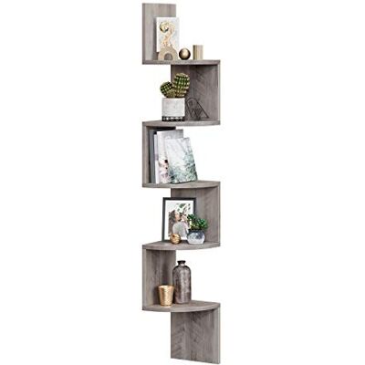 VASAGLE hoekplank, wandplank met 5 planken, zwevende plank, voor keuken, slaapkamer, woonkamer, studeerkamer, kantoor, greige LBC020M01 Étagère à Plantes, Chambre à Coucher, Salon, Cuisine, Bureau à Domicile, Grège Chiné, Collection CUSTOS LBC020M01 VASAGLE hoekplank, wandplank met 5 planken, zwevende plank, voor keuken, slaapkamer, woonkamer, studeerkamer, kantoor, greige LBC020M01 Étagère à Plantes, Chambre à Coucher, Salon, Cuisine, Bureau à Domicile, Grège Chiné, Collection CUSTOS LBC020M01
