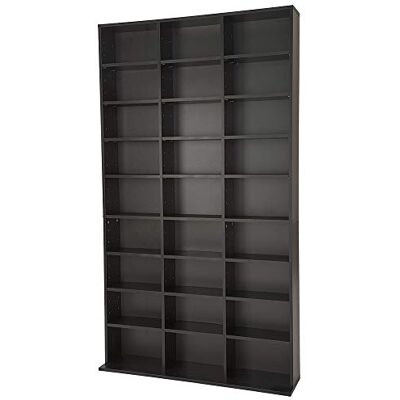 tectake CD-kast, open kastwand voor cd's en dvd's, geschikt als boekenkast, ruimteverdeler, standaard of vitrine voor collecties en hobby's, zwart tectake CD-kast, open kastwand voor cd's en dvd's, geschikt als boekenkast, ruimteverdeler, standaard of vitrine voor collecties en hobby's, zwart