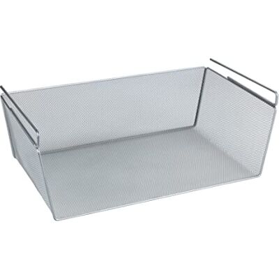 WENKO Plankmand Opbergmand voor kasten, metaal, 49 x 18 x 28 cm, zilver WENKO Plankmand Opbergmand voor kasten, metaal, 49 x 18 x 28 cm, zilver