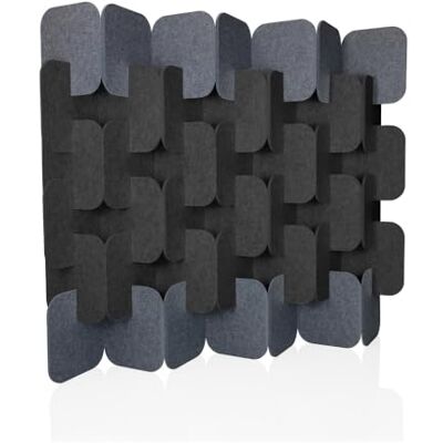 hjh OFFICE FLEXMIUT Set van 6 akoestische scheidingswanden, 164 x 174 cm, uittrekbaar, decoratieve inkijkbescherming, grijs/donkergrijs hjh OFFICE FLEXMIUT Set van 6 akoestische scheidingswanden, 164 x 174 cm, uittrekbaar, decoratieve inkijkbescherming, grijs/donkergrijs
