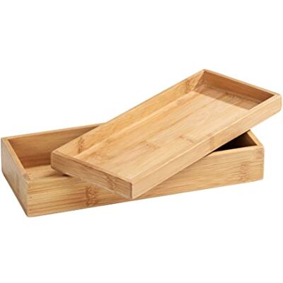 WENKO Bamboe Box Terra met deksel opbergdoos, badmand inhoud: 1,05 l, bamboe, 24 x 6 x 10 cm, natuur WENKO Bamboe Box Terra met deksel opbergdoos, badmand inhoud: 1,05 l, bamboe, 24 x 6 x 10 cm, natuur
