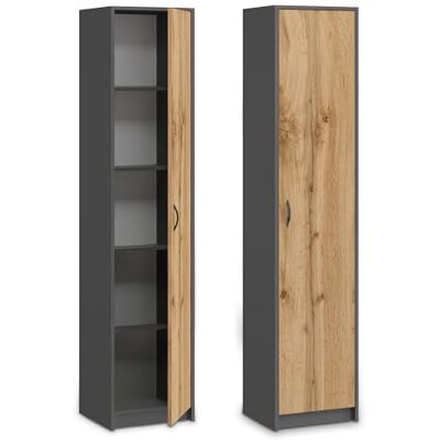 Home Collective Multifunctionele kast, wit, 40 cm breed, 180 cm hoog, met vier planken, smalle archiefkast, organizer, kledingkast van MDF-hout Home Collective Multifunctionele kast, wit, 40 cm breed, 180 cm hoog, met vier planken, smalle archiefkast, organizer, kledingkast van MDF-hout