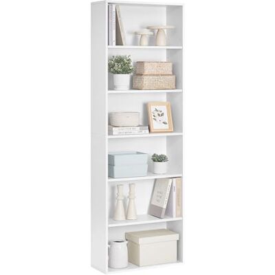 VASAGLE LBC169T14 Boekenkast, 6 etages, meubels, kubus, voor woonkamer, kantoor, slaapkamer, Scandinavische stijl, 60 x 24 x 178,5 cm, wit VASAGLE LBC169T14 Boekenkast, 6 etages, meubels, kubus, voor woonkamer, kantoor, slaapkamer, Scandinavische stijl, 60 x 24 x 178,5 cm, wit