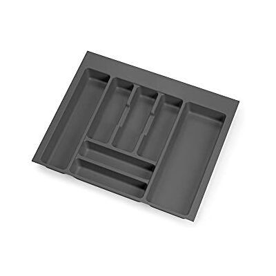 Emuca Bestekorganizer, keukenlade-organizer, bestekbak 536 x 482 mm, 7 vakken, module 60 cm, kunststof, antracietgrijs Emuca Bestekorganizer, keukenlade-organizer, bestekbak 536 x 482 mm, 7 vakken, module 60 cm, kunststof, antracietgrijs