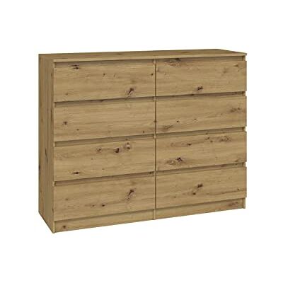 CDF Commode met 8 laden, voor slaapkamer, eiken, ambachtelijke meubels, ruime opbergkast voor woonkamer, kantoor, ruim en modern design, eenvoudig te installeren, 40 x 97 x 120 cm, kledingkast CDF Commode met 8 laden, voor slaapkamer, eiken, ambachtelijke meubels, ruime opbergkast voor woonkamer, kantoor, ruim en modern design, eenvoudig te installeren, 40 x 97 x 120 cm, kledingkast