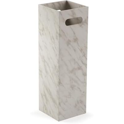 Versa Moderne marmeren paraplubak 48 x 15 x 15 cm van wit MDF-hout met grijze nerven Versa Moderne marmeren paraplubak 48 x 15 x 15 cm van wit MDF-hout met grijze nerven