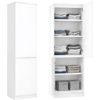 Home Collective Multifunctionele kast met 2 deuren en 5 planken kast voor slaapkamer, hal of kantoor 50 x 40 x 180 cm (b x d x h) wit Home Collective Multifunctionele kast met 2 deuren en 5 planken kast voor slaapkamer, hal of kantoor 50 x 40 x 180 cm (b x d x h) wit