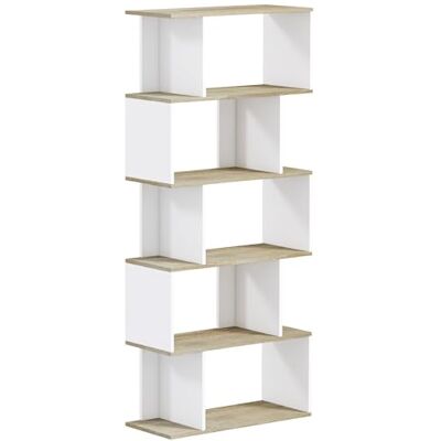 HOMCOM Boekenkast Scandinavische stijl, 70 x 29,5 x 163 cm, houtlook en wit HOMCOM Boekenkast Scandinavische stijl, 70 x 29,5 x 163 cm, houtlook en wit