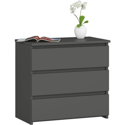 AKORD CL-3 Commode met 3 laden voor woonkamer, slaapkamer, kantoor, modern functioneel design, 60 x 57 x 35 cm (b x h x d), gewicht 26 kg, grafietgrijs AKORD CL-3 Commode met 3 laden voor woonkamer, slaapkamer, kantoor, modern functioneel design, 60 x 57 x 35 cm (b x h x d), gewicht 26 kg, grafietgrijs