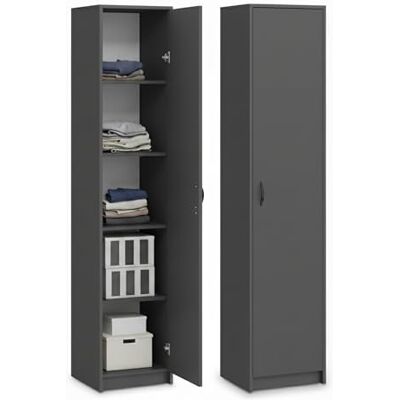 Home Collective Boekenkast Kast Organizer Multifunctionele kast met 4 verstelbare planken Documentenrek Smal houten wandrek voor slaapkamer, gang, kantoor, breedte 50 cm, antraciet Home Collective Boekenkast Kast Organizer Multifunctionele kast met 4 verstelbare planken Documentenrek Smal houten wandrek voor slaapkamer, gang, kantoor, breedte 50 cm, antraciet