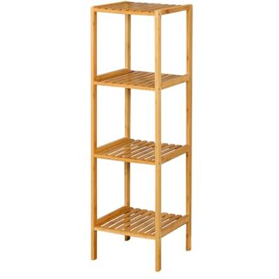KARAT Bamboe rek Smal rek op standaard voor badkamer, slaapkamer, woonkamer elegante bloementrap decoratieve bloemenbank 34L x 33D x 100H cm model Iowa (4 niveaus) KARAT Bamboe rek Smal rek op standaard voor badkamer, slaapkamer, woonkamer elegante bloementrap decoratieve bloemenbank 34L x 33D x 100H cm model Iowa (4 niveaus)