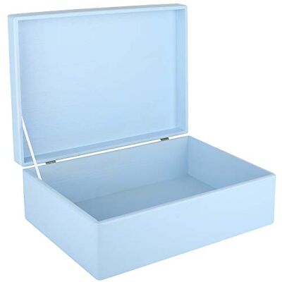 Creative XL Blauwe Grote Houten Doos Opbergdoos 40 x 30 x 14 cm (+/-1cm) met Deksel zonder Handgrepen Borst voor Decoratie voor Documenten, Kostbaarheden, Speelgoed en Gereedschap Creative XL Blauwe Grote Houten Doos Opbergdoos 40 x 30 x 14 cm (+/-1cm) met Deksel zonder Handgrepen Borst voor Decoratie voor Documenten, Kostbaarheden, Speelgoed en Gereedschap
