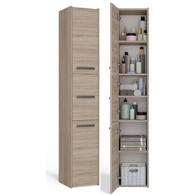 CDF Badkamermeubel zuil badkamer breedte 30 cm opbergkast hoge zuil smal meubel met planken toilet kleine ruimtes Sonoma eiken 30x30x170 cm eenvoudige montage CDF Badkamermeubel zuil badkamer breedte 30 cm opbergkast hoge zuil smal meubel met planken toilet kleine ruimtes Sonoma eiken 30x30x170 cm eenvoudige montage