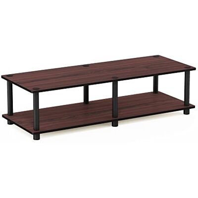 Furinno TV-meubel zonder gereedschap, donkerkersen/zwart, eenheidsmaat Furinno TV-meubel zonder gereedschap, donkerkersen/zwart, eenheidsmaat