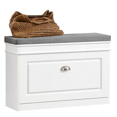 SoBuy FSR82-L-W Schoenbank Schoenenkast met gecapitonneerde zitting en bekleding Schoenbank 75x24x51 cm Wit SoBuy FSR82-L-W Schoenbank Schoenenkast met gecapitonneerde zitting en bekleding Schoenbank 75x24x51 cm Wit