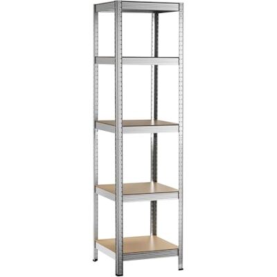 WilTec Rek voor zware lasten, verzinkt, 45 x 45 x 180 cm, belastbaar tot 200 kg/plank, steekrek van staal, rek met 5 planken WilTec Rek voor zware lasten, verzinkt, 45 x 45 x 180 cm, belastbaar tot 200 kg/plank, steekrek van staal, rek met 5 planken
