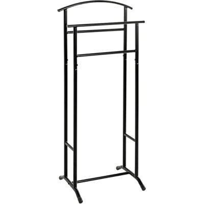 HAKU Zwarte metalen kamerkast, stalen buis, multifunctionele valet zwart afmetingen: B 48 x H 107 x D 36 cm, stijl: modern HAKU Zwarte metalen kamerkast, stalen buis, multifunctionele valet zwart afmetingen: B 48 x H 107 x D 36 cm, stijl: modern