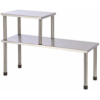 Spetebo Keukenrek van roestvrij staal voor werkblad, 45 x 32 cm, met 3 niveaus Keukenorganizer, kruidenrek op staand, klein rek met 2 planken Spetebo Keukenrek van roestvrij staal voor werkblad, 45 x 32 cm, met 3 niveaus Keukenorganizer, kruidenrek op staand, klein rek met 2 planken