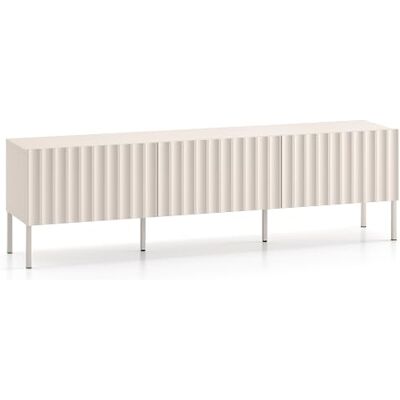 Selsey Derriva TV-kast laag 170 cm met gegroefde fronten zachte sluiting lichtbeige Selsey Derriva TV-kast laag 170 cm met gegroefde fronten zachte sluiting lichtbeige