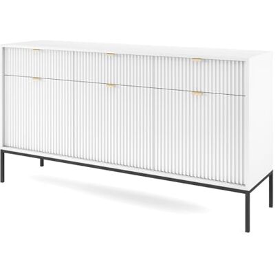 Selsey Dressoir van bewerkt hout, 154 cm, wit Selsey Dressoir van bewerkt hout, 154 cm, wit