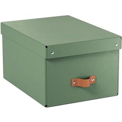 Leitz Puro 61490050 Set van 2 stapelbare opbergdozen met deksel, middelgroot, 17 liter, voor planken en kasten, FSC-karton, voor kantoor en thuiskantoor, 26 x 35 x 20 cm, groen Leitz Puro 61490050 Set van 2 stapelbare opbergdozen met deksel, middelgroot, 17 liter, voor planken en kasten, FSC-karton, voor kantoor en thuiskantoor, 26 x 35 x 20 cm, groen