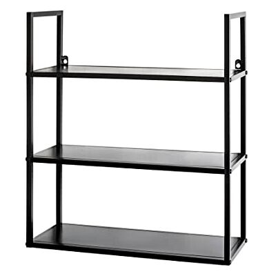 HAKU wandplank zwart, metaal Dim.: L 50 cm x H 58 cm x D 20 cm, Stijl: Modern HAKU wandplank zwart, metaal Dim.: L 50 cm x H 58 cm x D 20 cm, Stijl: Modern