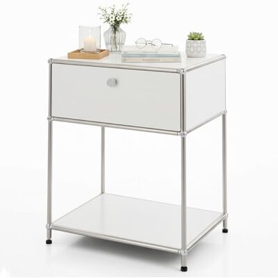 KARAT Concept Epure MK-139 Metalen rek wit Compact rek met 2 planken (b x d x h) gepoedercoat verchroomd frame elegant en veelzijdig Concept Epure MK-139 KARAT Concept Epure MK-139 Metalen rek wit Compact rek met 2 planken (b x d x h) gepoedercoat verchroomd frame elegant en veelzijdig Concept Epure MK-139