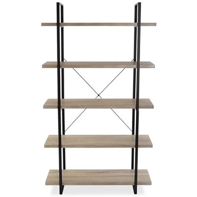 Versa Helsinki Extra woonkamerkast met 5 planken, afmetingen (H x B x B) 179 x 100 x 33 cm, hout en metaal, kleur bruin Versa Helsinki Extra woonkamerkast met 5 planken, afmetingen (H x B x B) 179 x 100 x 33 cm, hout en metaal, kleur bruin