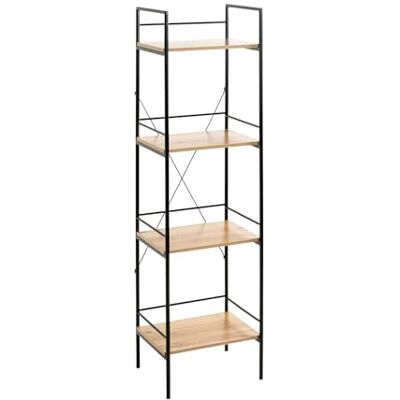 HAKU Möbel rek eiken zwart MDF metaal Afmetingen (b x h x d): 34 x 130 x 27 cm Stijl: modern HAKU Möbel rek eiken zwart MDF metaal Afmetingen (b x h x d): 34 x 130 x 27 cm Stijl: modern