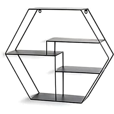 HAKU wandplank zwart, metaal Dim.: B 61 cm x H 54 cm x D 16 cm, Stijl: Modern HAKU wandplank zwart, metaal Dim.: B 61 cm x H 54 cm x D 16 cm, Stijl: Modern