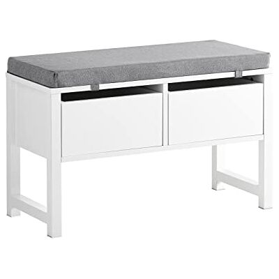 SoBuy FSR88-W Opbergbank met gevoerd kussen, lage kast, entree, commode met 2 laden, 72 x 30 x 46 cm, FSR88-W SoBuy FSR88-W Opbergbank met gevoerd kussen, lage kast, entree, commode met 2 laden, 72 x 30 x 46 cm, FSR88-W