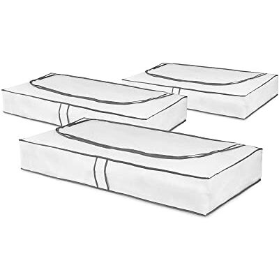 Compactor 3 stuks opberghoezen voor onderbed, wit, polypropyleen en EVA, 45 x 108 x H 15 cm, RAN9812 Compactor 3 stuks opberghoezen voor onderbed, wit, polypropyleen en EVA, 45 x 108 x H 15 cm, RAN9812