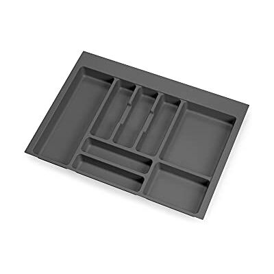 Emuca Bestekorganizer, keukenlade-organizer, bestekbak 636 x 482 mm, 8 vakken, module 70 cm, kunststof, antracietgrijs Emuca Bestekorganizer, keukenlade-organizer, bestekbak 636 x 482 mm, 8 vakken, module 70 cm, kunststof, antracietgrijs