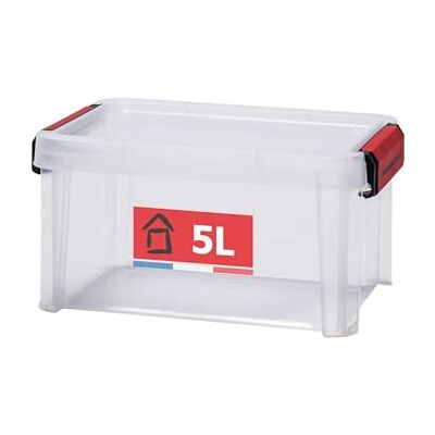 Sundis Clip 'N' Store 5 l, versterkte container met deksel, kunststof, transparant, 29 x 19 x 15 cm Sundis Clip 'N' Store 5 l, versterkte container met deksel, kunststof, transparant, 29 x 19 x 15 cm