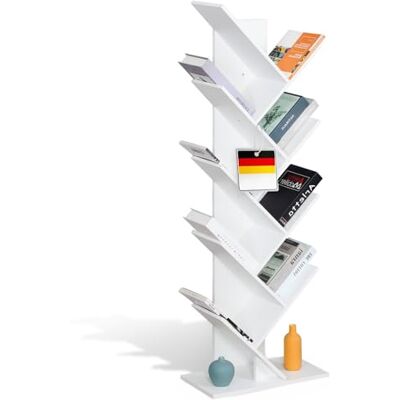 KARAT Elegant opbergrek met meerdere vakken, slaapkamerboekenkast in kubusvorm met veiligheidsgordel, kantelbeveiliging (wit Louisiana, 25 b x 50 l x 141,5 cm H cm (9 niveaus)) KARAT Elegant opbergrek met meerdere vakken, slaapkamerboekenkast in kubusvorm met veiligheidsgordel, kantelbeveiliging (wit Louisiana, 25 b x 50 l x 141,5 cm H cm (9 niveaus))