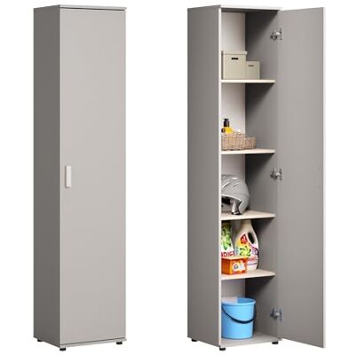 Home Collective Smalle multifunctionele kast van 40 cm breed met 1 deur en 4 planken Universele kast voor thuis, de gang, het kantoor of de slaapkamer 40 x 35 x 184 cm (l x d x h) Kasjmier Home Collective Smalle multifunctionele kast van 40 cm breed met 1 deur en 4 planken Universele kast voor thuis, de gang, het kantoor of de slaapkamer 40 x 35 x 184 cm (l x d x h) Kasjmier