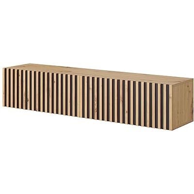 Selsey Artisan eiken tv-hangkast zwart met gelamineerde voorkant Telire 138,6 cm Selsey Artisan eiken tv-hangkast zwart met gelamineerde voorkant Telire 138,6 cm
