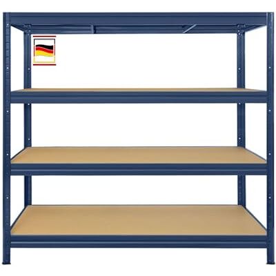 KARAT Planken met grote grip, steekrek, montage zonder gereedschap, rek voor zware lasten, modulair werkplaatsrek (grijs, 177 x 200 x 60 cm, 4 niveaus) KARAT Planken met grote grip, steekrek, montage zonder gereedschap, rek voor zware lasten, modulair werkplaatsrek (grijs, 177 x 200 x 60 cm, 4 niveaus)