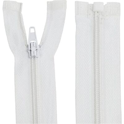 AERZETIX C64030 – set van 2 spiraalritssluitingen nr. 3 45 cm versterkt, zelfblokkerend, deelbaar – van nylon – kleur: wit – schuifregelaar mesh kleding naaiwerk AERZETIX C64030 – set van 2 spiraalritssluitingen nr. 3 45 cm versterkt, zelfblokkerend, deelbaar – van nylon – kleur: wit – schuifregelaar mesh kleding naaiwerk