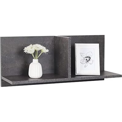 RICOO WM013-BG wandrek, 70 x 30 x 22 cm, zwevend rek, betongrijs RICOO WM013-BG wandrek, 70 x 30 x 22 cm, zwevend rek, betongrijs