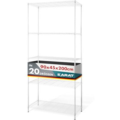 KARAT Decoratief en robuust metalen rek voor badkamer, keuken, kantoor, woonkamer en buiten (90 x 45 x 200 rockwit: diameter 19 mm) KARAT Decoratief en robuust metalen rek voor badkamer, keuken, kantoor, woonkamer en buiten (90 x 45 x 200 rockwit: diameter 19 mm)