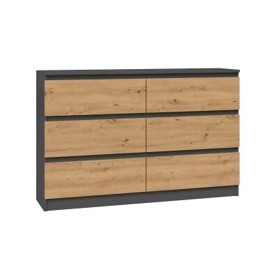 CDF Commode met 6 laden, antraciet eiken Artisan voor slaapkamer, 30 x 75 x Kledingopslag, gebruik in de woonkamer of op kantoor, eenvoudige installatie, modern design, lage kast, dagelijks gebruik CDF Commode met 6 laden, antraciet eiken Artisan voor slaapkamer, 30 x 75 x Kledingopslag, gebruik in de woonkamer of op kantoor, eenvoudige installatie, modern design, lage kast, dagelijks gebruik