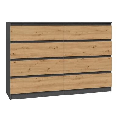 CDF Commode met 8 laden, antraciet, eiken ambachtelijk voor slaapkamer, 40 Kledingopslag, gebruik in de woonkamer of op kantoor, eenvoudige installatie, modern design, lage kast, dagelijks gebruik CDF Commode met 8 laden, antraciet, eiken ambachtelijk voor slaapkamer, 40 Kledingopslag, gebruik in de woonkamer of op kantoor, eenvoudige installatie, modern design, lage kast, dagelijks gebruik