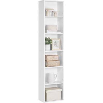 VASAGLE Boekenkast, met 6 niveaus, staande plank, opbergrek, voor woonkamer, kantoor, slaapkamer, studeerkamer, Scandinavische stijl, 40 x 24 x 178,5 cm, wit LBC167T14 pour Chambre, Salon, Blanc Nuage, Collection CUSTOS LBC167T14 VASAGLE Boekenkast, met 6 niveaus, staande plank, opbergrek, voor woonkamer, kantoor, slaapkamer, studeerkamer, Scandinavische stijl, 40 x 24 x 178,5 cm, wit LBC167T14 pour Chambre, Salon, Blanc Nuage, Collection CUSTOS LBC167T14