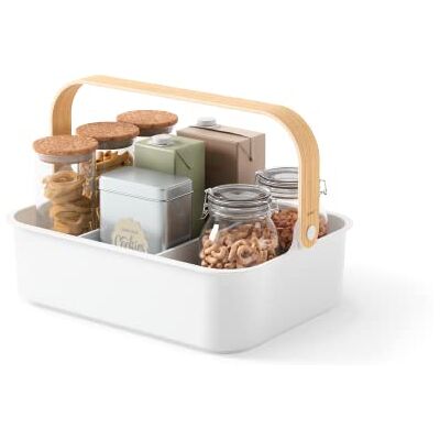 Umbra Bellwood Stapelbare organizer met uitneembare scheidingswanden, wit/naturel, groot, 36 x 26 cm Umbra Bellwood Stapelbare organizer met uitneembare scheidingswanden, wit/naturel, groot, 36 x 26 cm