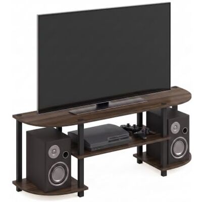 Furinno Turn-S-Tube Wide TV entertainment center, walnoot/zwart, hout, walnoot Columbia/zwart, één maat Furinno Turn-S-Tube Wide TV entertainment center, walnoot/zwart, hout, walnoot Columbia/zwart, één maat